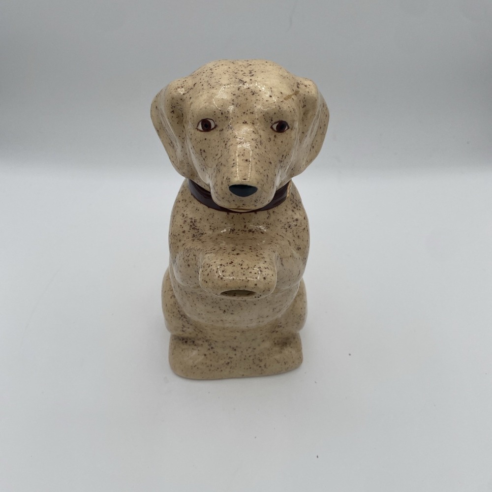 Vintage‎ Dog Teapot Ceramic Glazed Paw Spout Beige Brown Labrador 7.5x5"